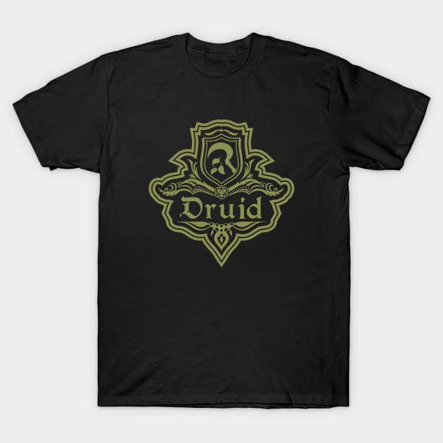 D&D Druid 1 Color Emblem T-Shirt by Sunburst